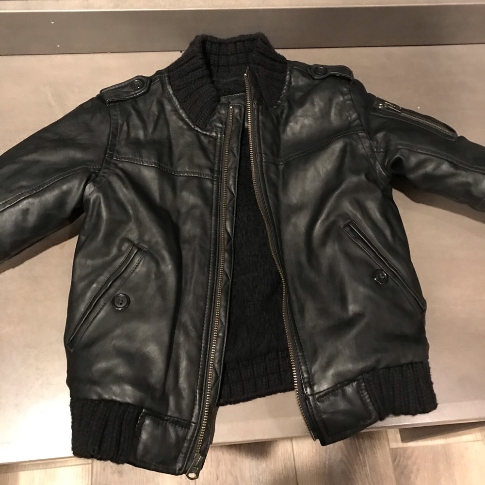 Brand New Baby Gal Black leather jacket size 5